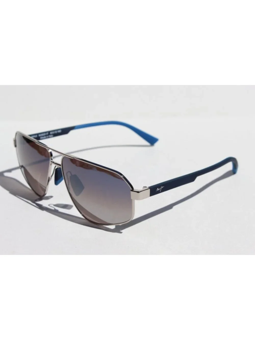 MAUI JIM Keawawa POLARIZED Sunglasses DBS620-17 Black/Silver Blue Mirror NEW